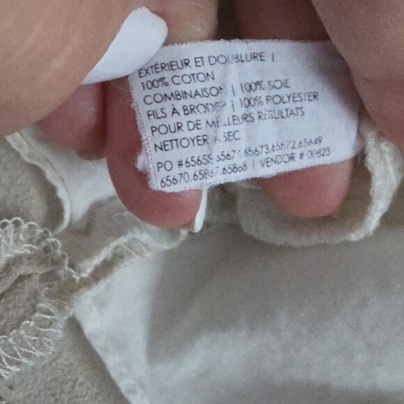 CLUB MONACO | Eyelet Skirt Cotton Silk Trim Cream Sz 2 - Picture 6 of 7